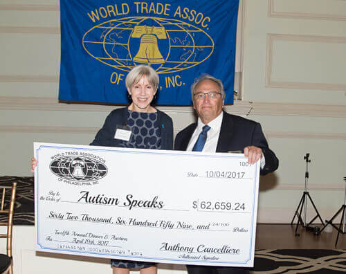 WTA presented Autism Speaks foundation with a donation